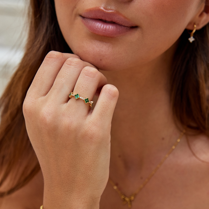 幸運 - クローバークリスタルリング