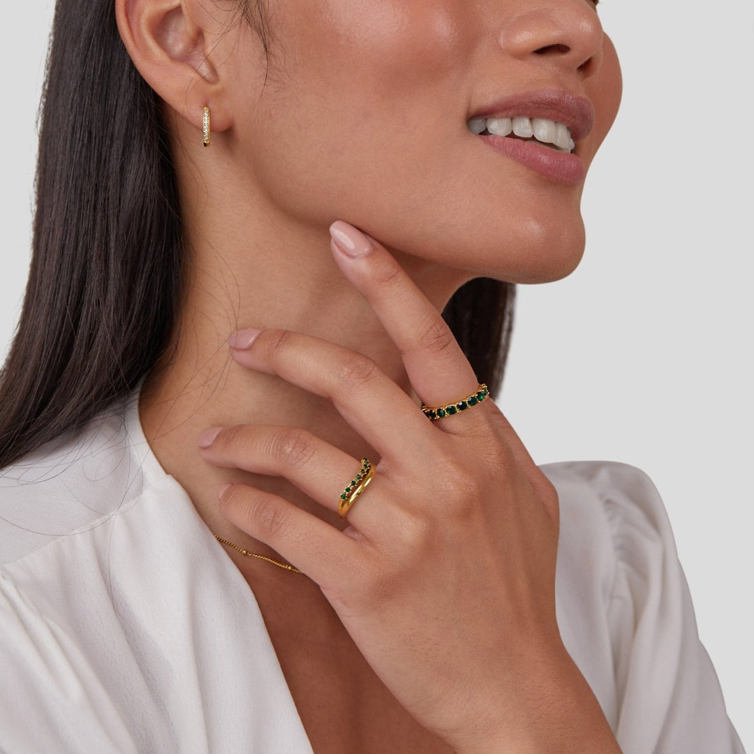 メアリー - エメラルドグリーンの層状リング