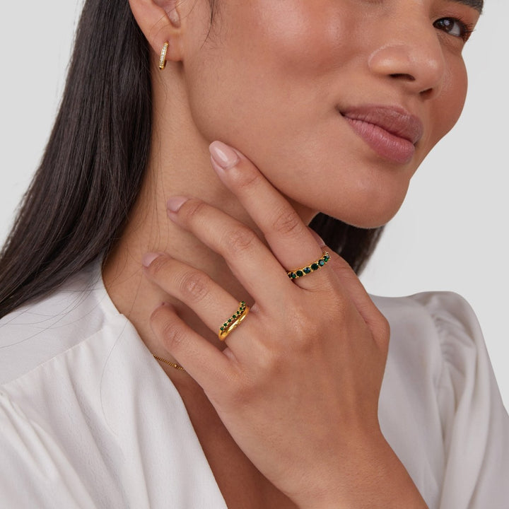 メアリー - エメラルドグリーンの層状リング